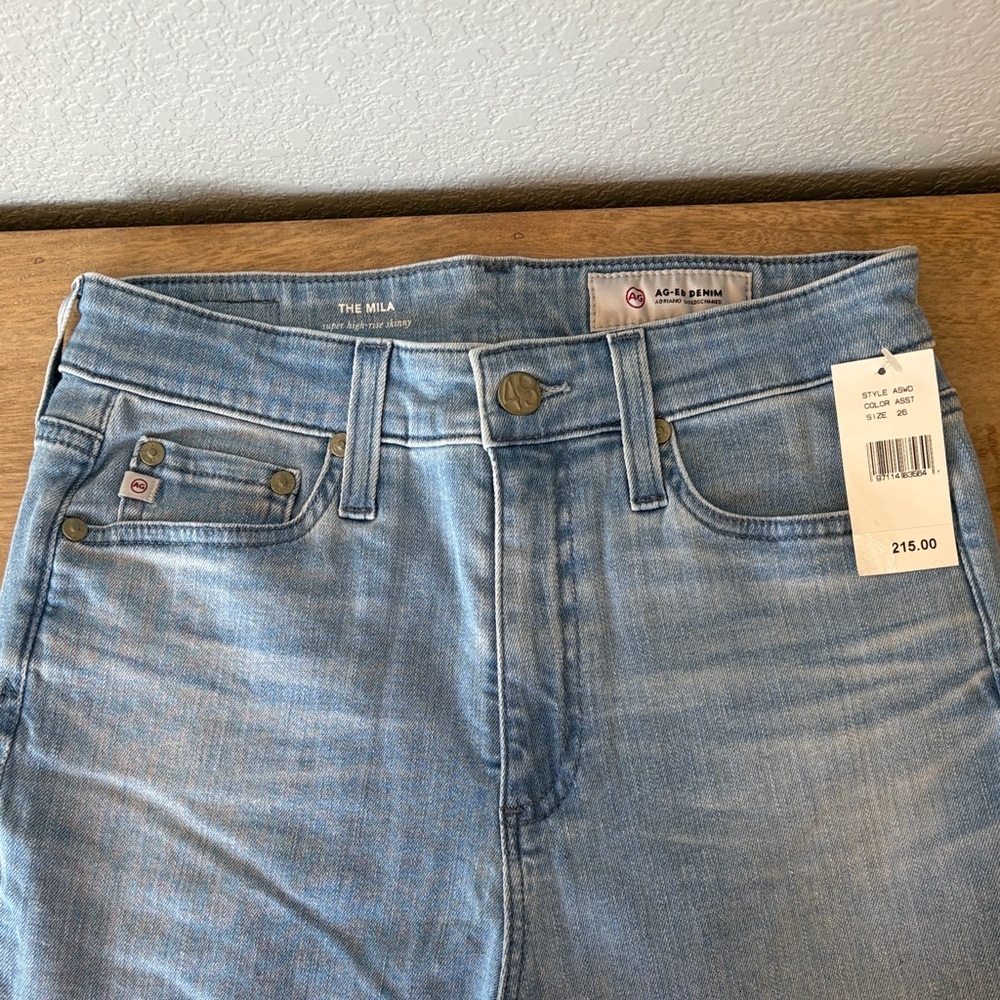 AG Adriano Goldschmied Light Blue High Rise Jeans- Super High-rise Skinny - Picture 2 of 14